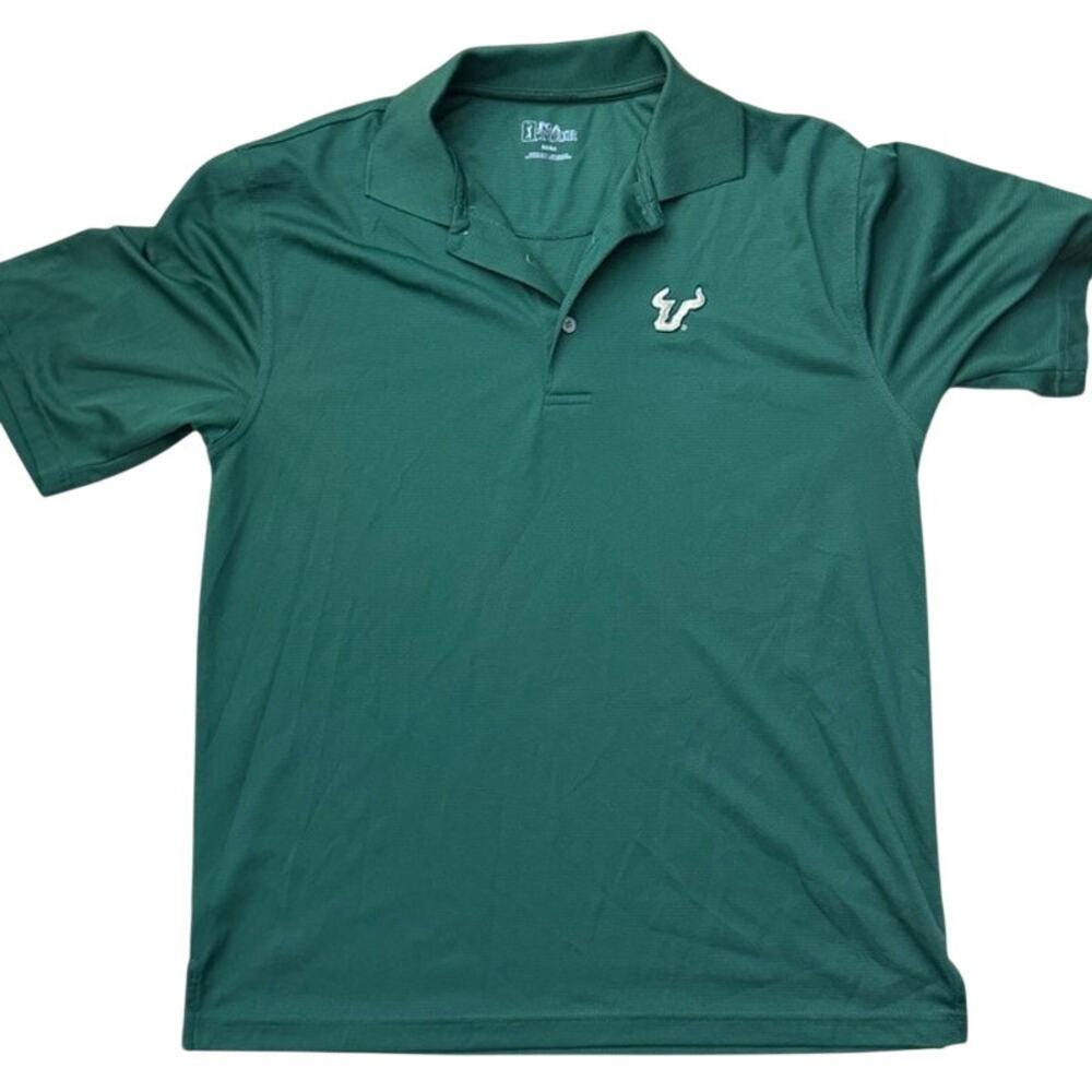 USF South Florida Bulls NCAA Green PGA Tour polo shirt Size Medium